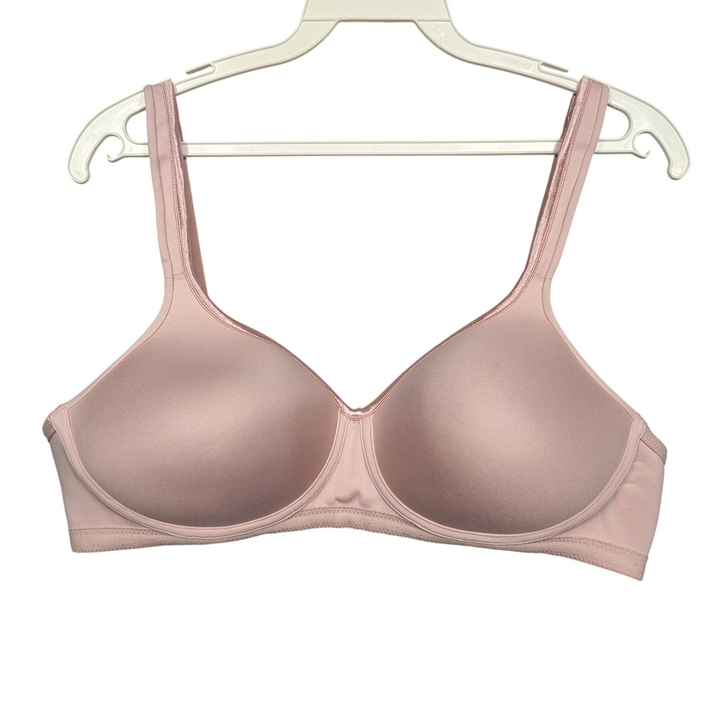 Vanity Fair Bra Womens 36B Wireless Full Coverage Pink Solid 72335